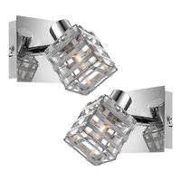 WANDLEUCHTE Aluminium Drahtgeflecht Silber 2er Set - Silberfarben, Metall (9/11/12.5cm)