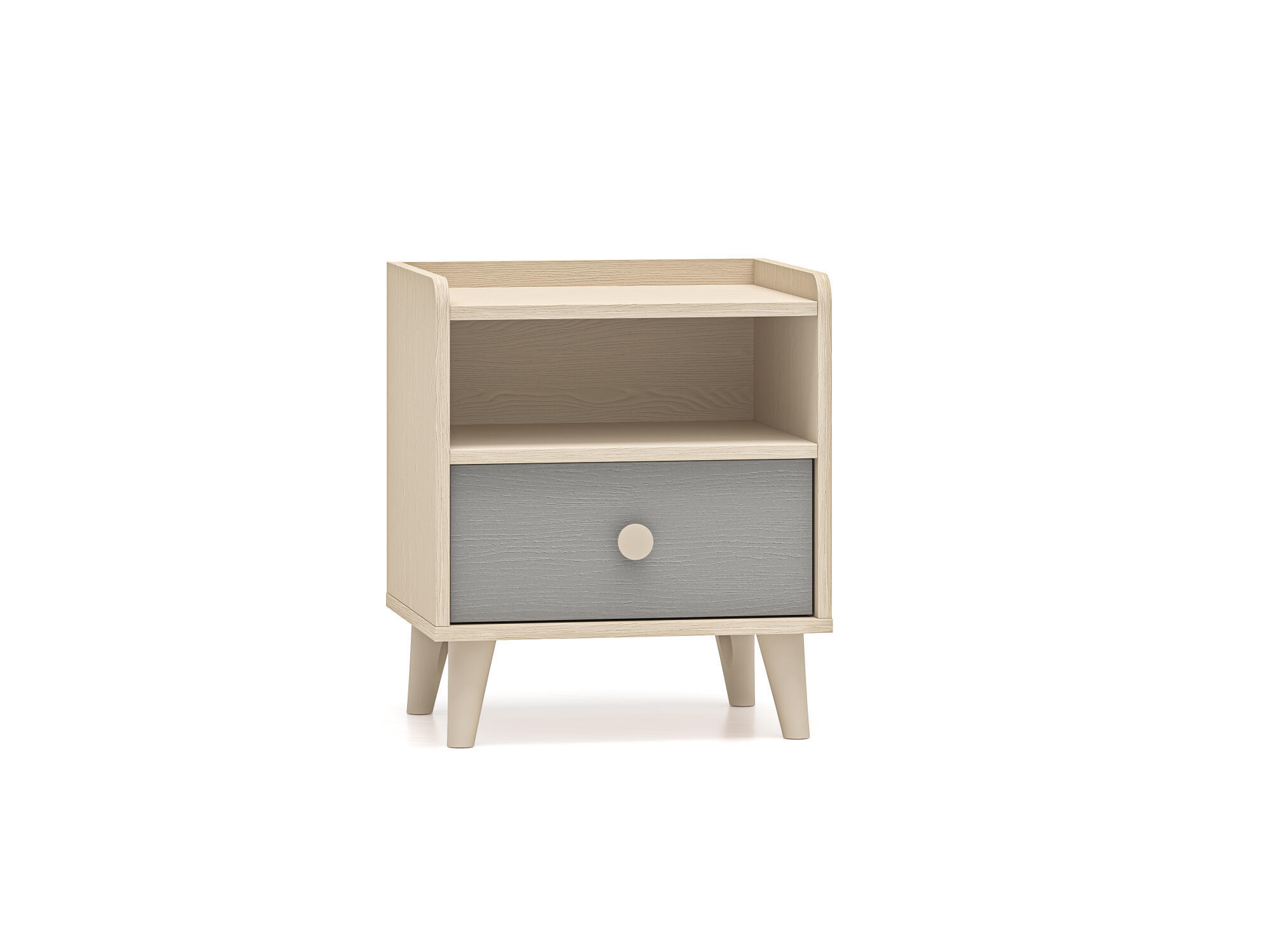 NACHTTISCH MEVEL Grau 45x36x52 cm - Grau, Holzwerkstoff (45/52/36cm) - FURNLUX