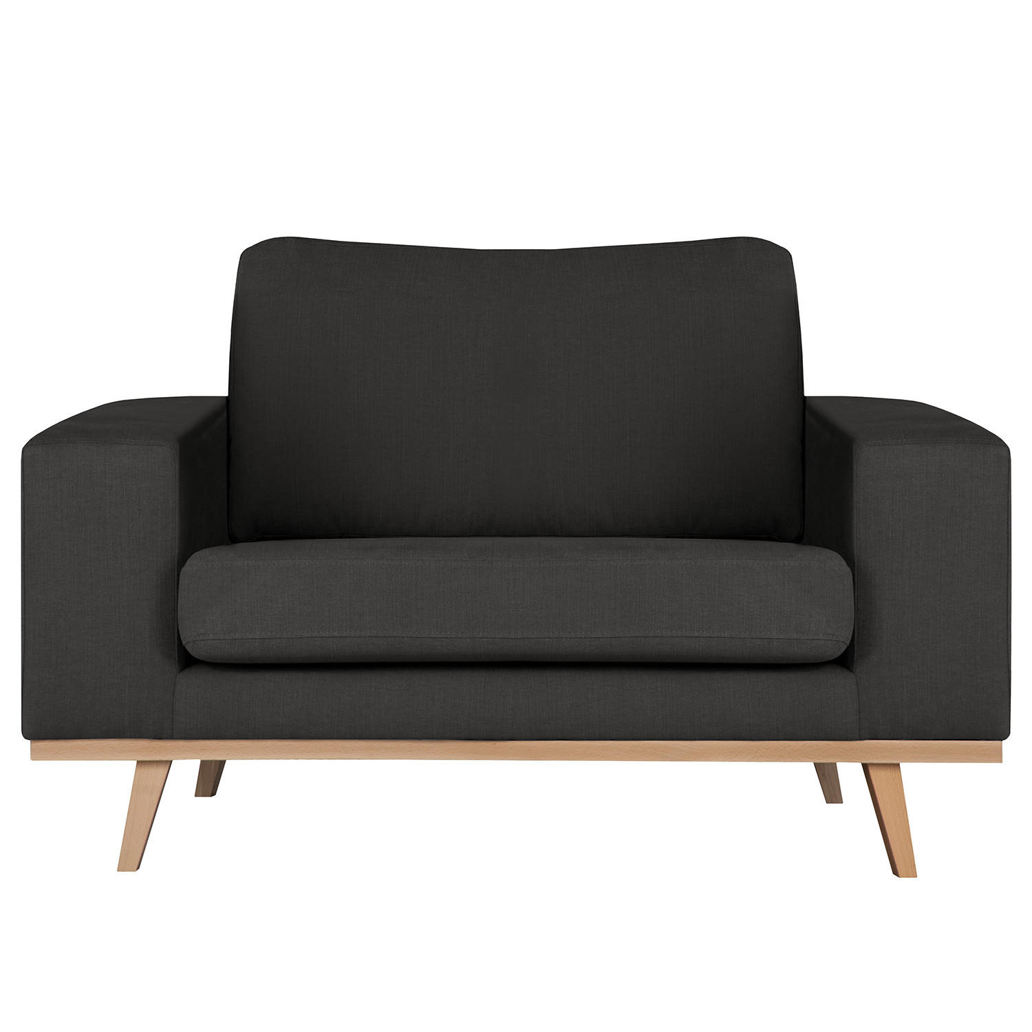 SESSEL - Anthrazit/Buchefarben, Textil (122/81/88cm) - home24