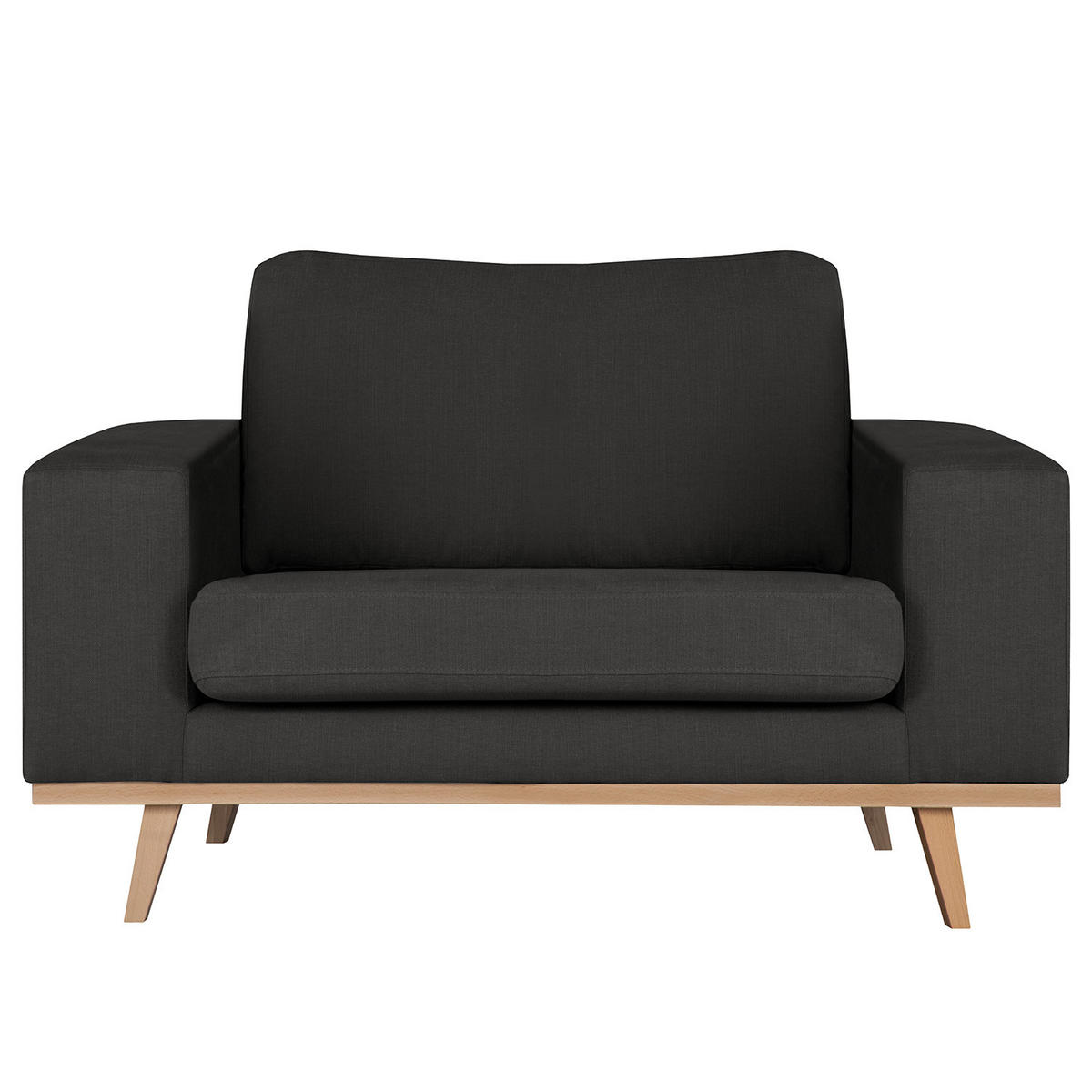 SESSEL - Anthrazit/Buchefarben, Textil (122/81/88cm) - home24