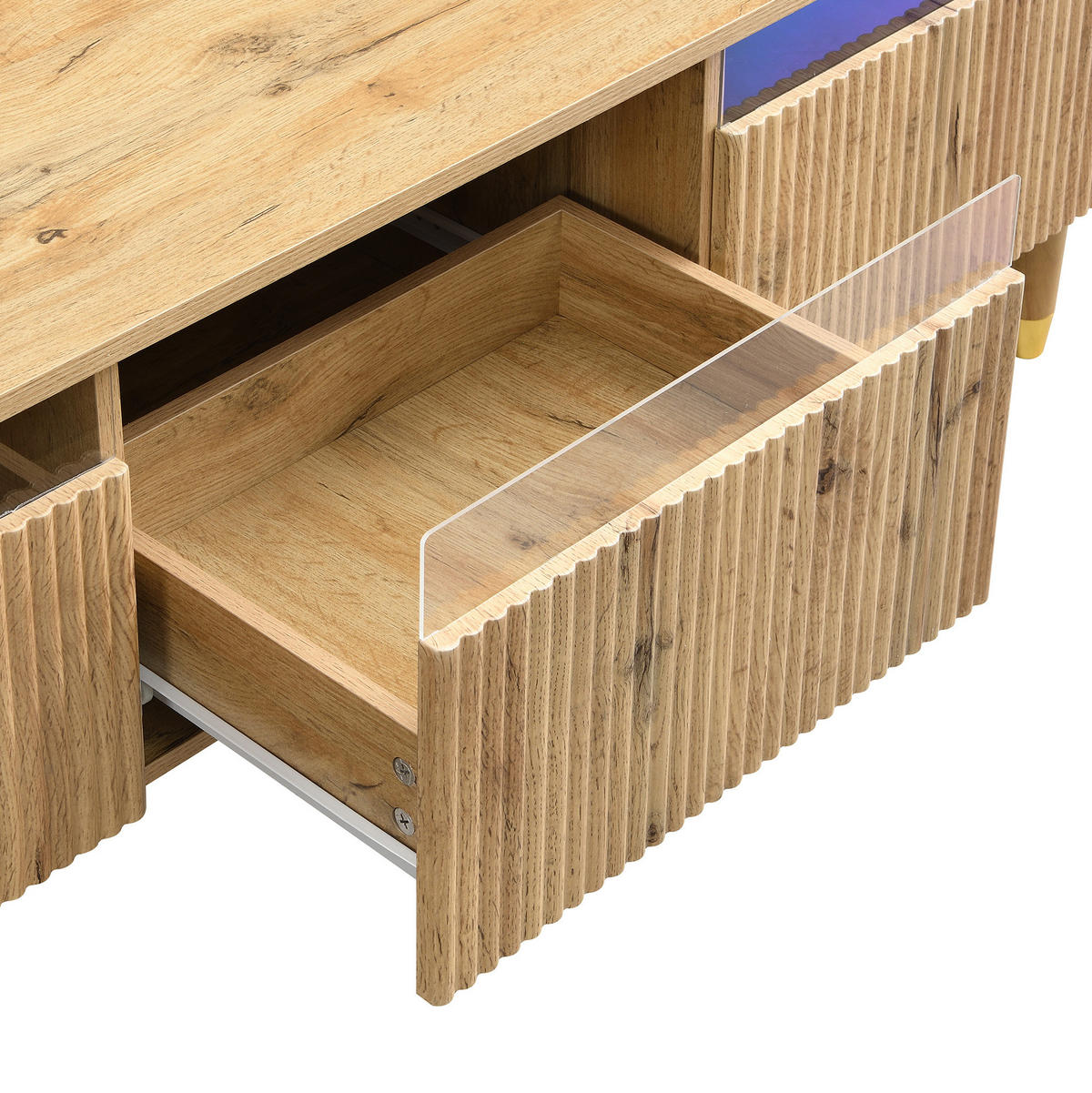 TV-LOWBOARD aus MDF 178x35x45 cm Holzfarbe mit 4 Schubladen und Kabelführung - Naturfarben, Holzwerkstoff (178/45/35cm) - IVMEU