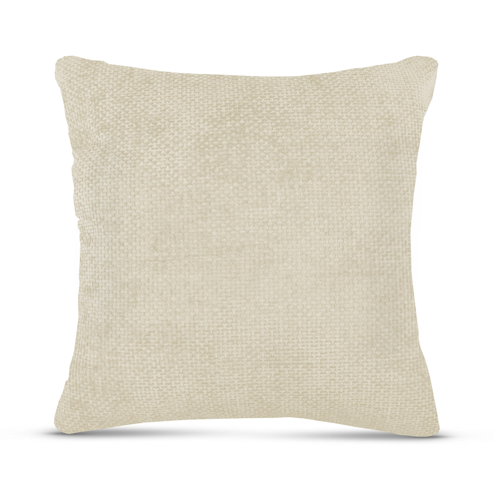 KISSENHÜLLE Chenille Cross 60 cm x 60 cm in Offwhite - Weiß, Textil (60/60cm) - Bestlivings