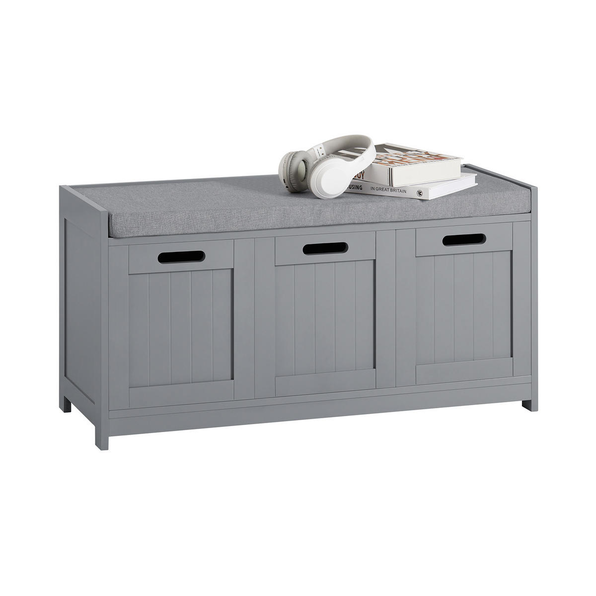 SCHUHBANK Grau - Grau, Holzwerkstoff (90/45/35cm) - SoBuy