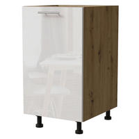 KÜCHENUNTERSCHRANK Essen D1D/45 Weiß Hochglanz / Eiche Artisan Matt 45 / 50 / 82cm - Weiß Hochglanz/Eiche Artisan, Holz/Holzwerkstoff (45/82/50cm) - Feldmann-Wohnen