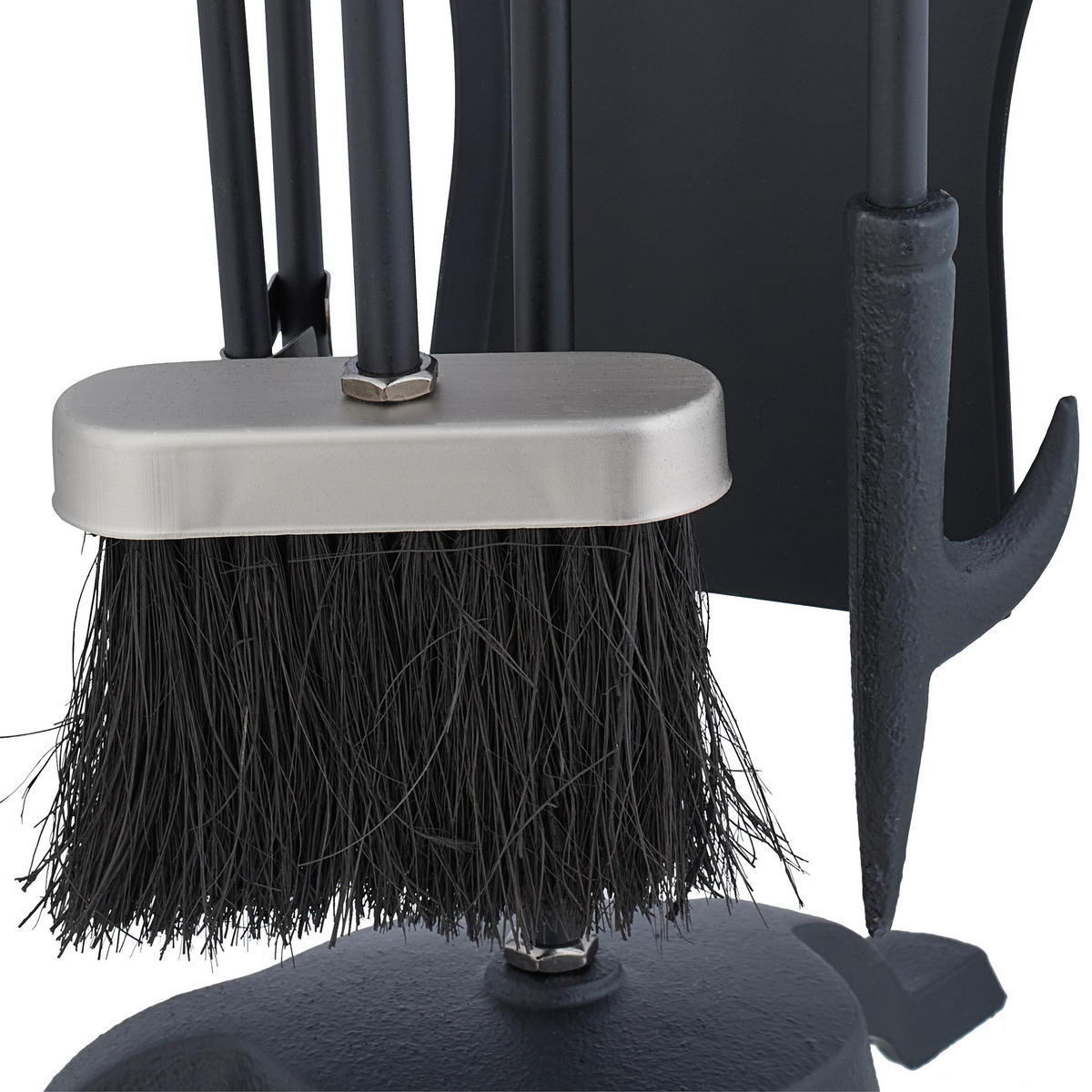 5-TLG.KAMINBESTECK-SET - Schwarz, Metall (21/66/21cm) - Relaxdays