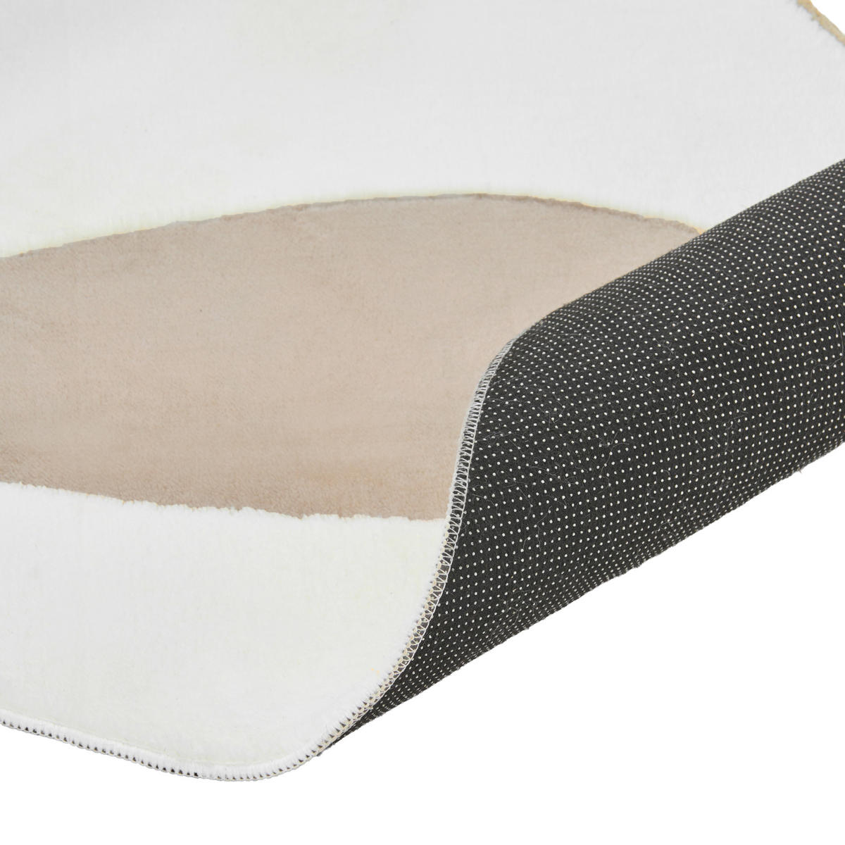 KOBEREC Béžový/Bílý 160 cm Hartz - bílá/krémová, textil (160/160cm) - Beliani