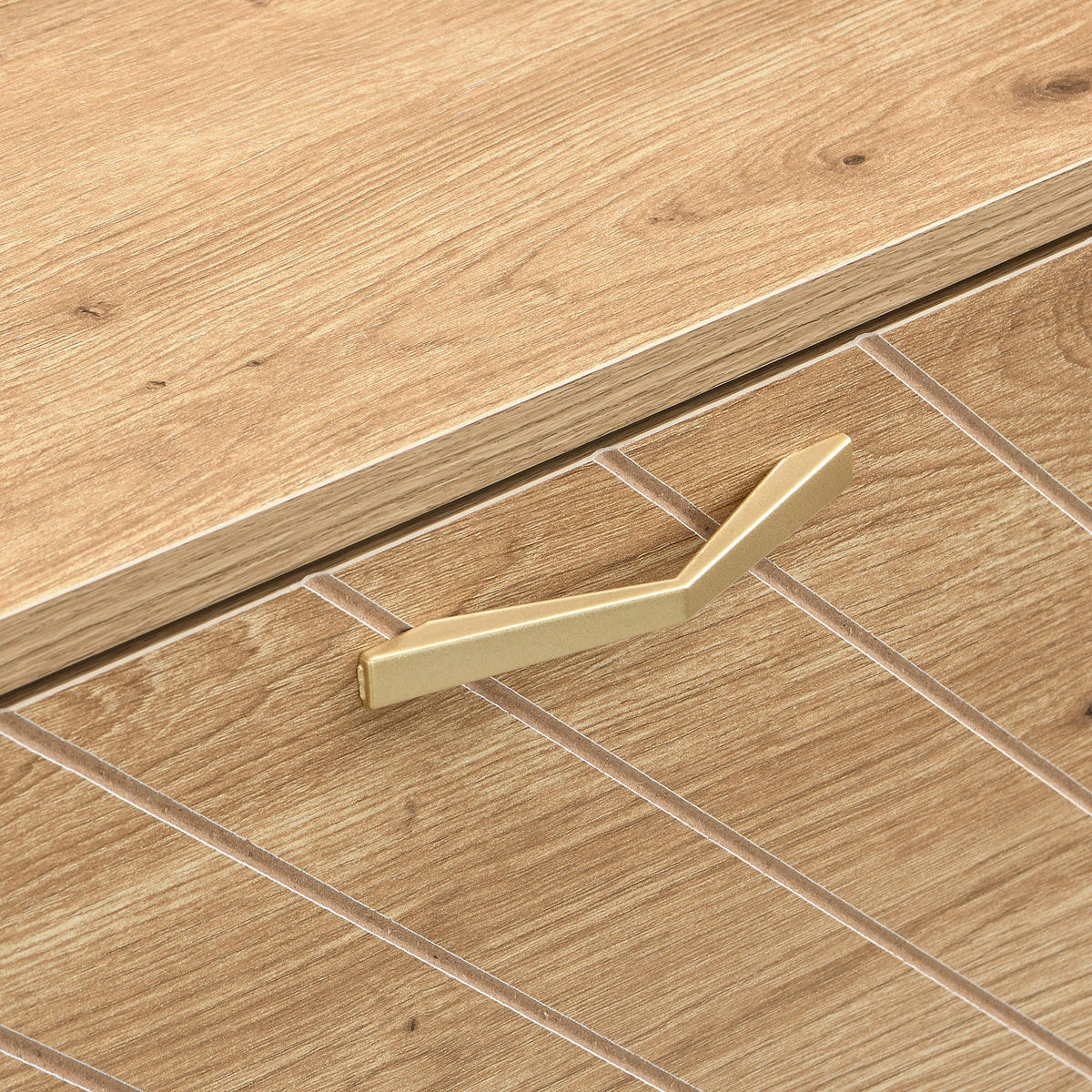 SCHUHSCHRANK aus MDF 108,5x24x100cm in Naturfarben mit Metallfüßen - Naturfarben, Holzwerkstoff (108.5/100/24cm) - Modfu