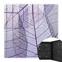 SCHLÜSSELBOX Schwarz 30x30 cm- Türöffnung nach rechts - Blattstruktur - Lila, Metall (30/30/5cm) - TULUP