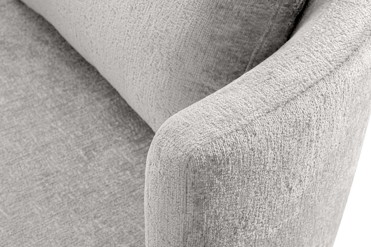 DREHSESSEL RAGGI 360° Drehfunktion mit inklusive dekorativem Kissen, Aschgrau - Hellgrau/Grau, Textil (92/75/94cm) - KONSIMO®
