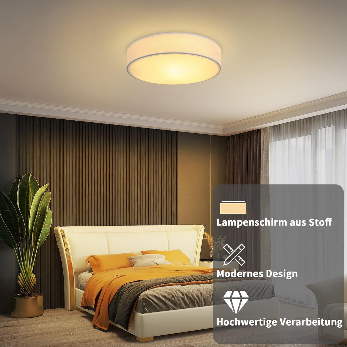 DECKENLEUCHTE Velsom 1-Flammig 30/30/5 cm - Weiß, Kunststoff (30/30/5cm) - ZMH
