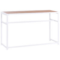 ZAHRADNÍ BAROVÝ STŮL 150/50 cm Hnědý/Bílý Avetrana - bílá, kov (150/50/90cm) - Beliani