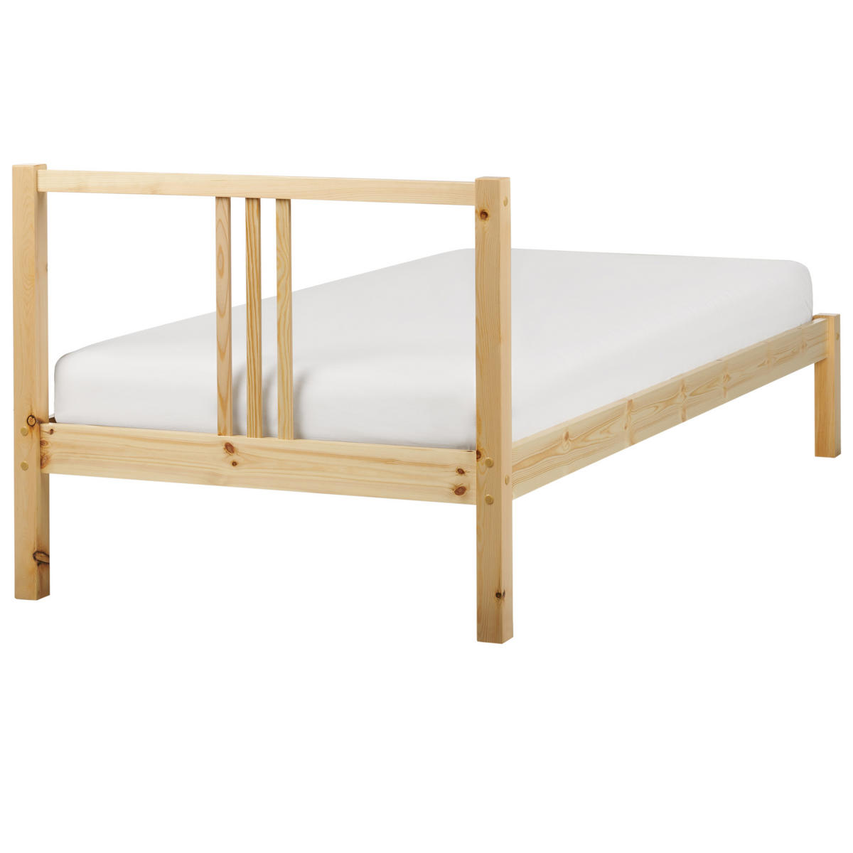 BETT mit Lattenrost 90x200 cm Heller Holzfarbton Vannes - Hellbraun, Holz (90/200cm) - Beliani