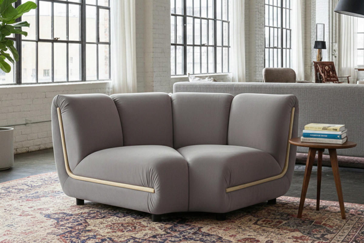 SESSEL LAYLA Taupe Velvet - Taupe/Schwarz, Buchenholz/Textil (166/74/99cm) - KAWOLA