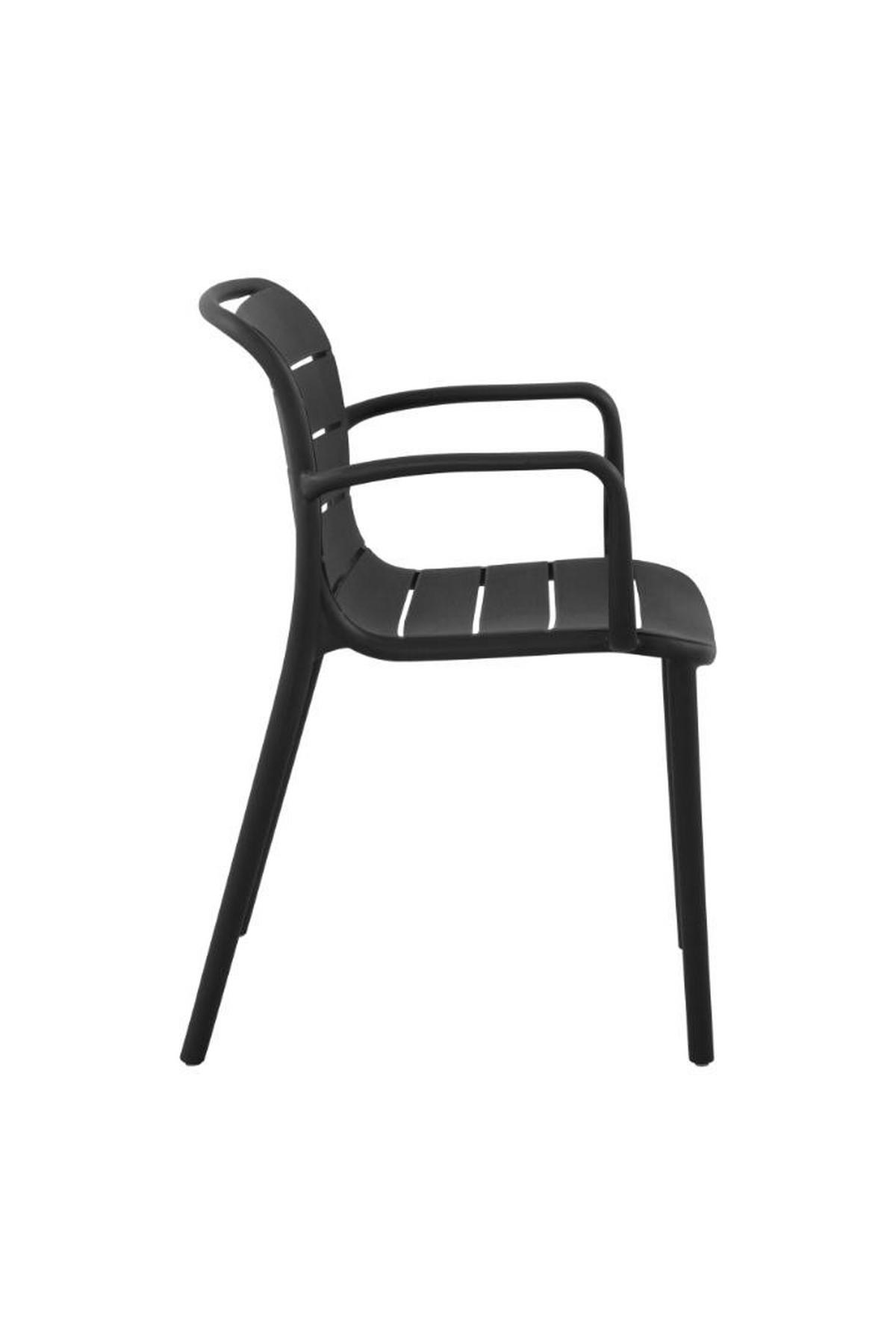 GARTENSTUHL, Silja, Schwarz, Kunststoff, 55 x 57 x 80 cm - Schwarz, Kunststoff (55/80/57cm) - ebuy24