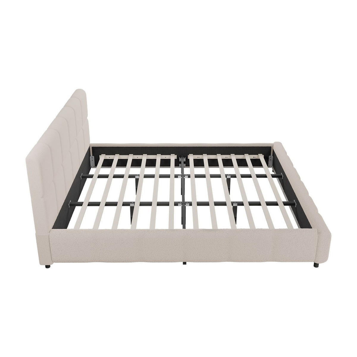 POLSTERBETT Florenz beige 180x200 cm - Beige, Holz (180/200cm) - Juskys