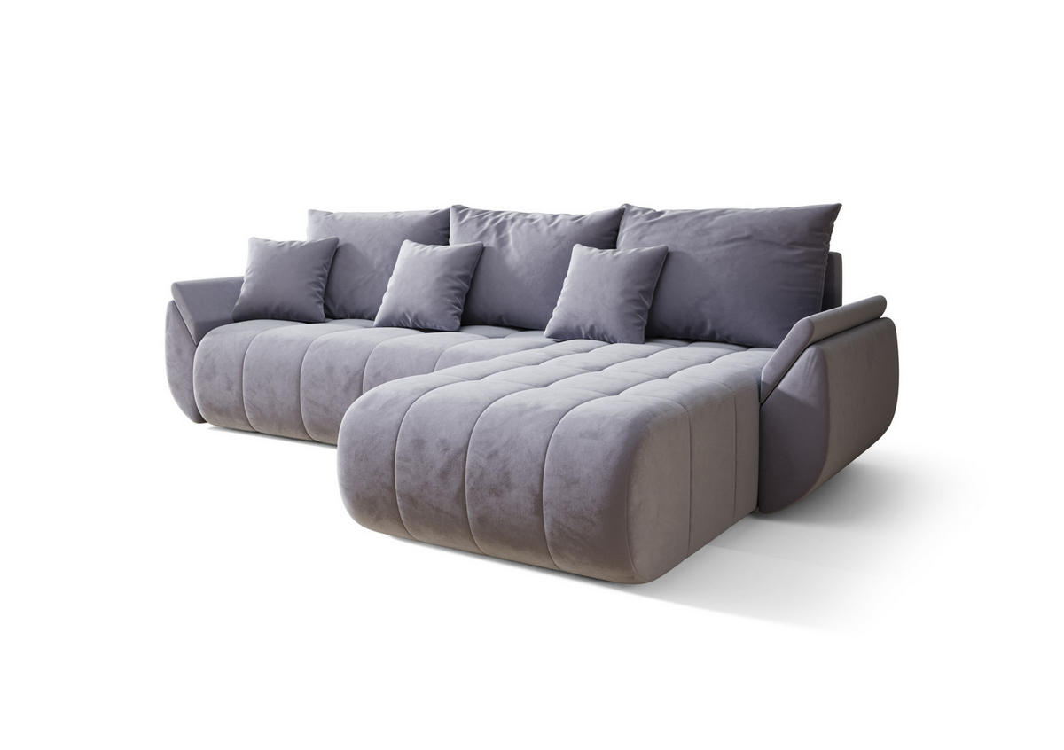 ECKSOFA mit Schlaffunktion TOKYO R Monolith 70 Rechts - Grau, Textil (280/185cm) - Bedante