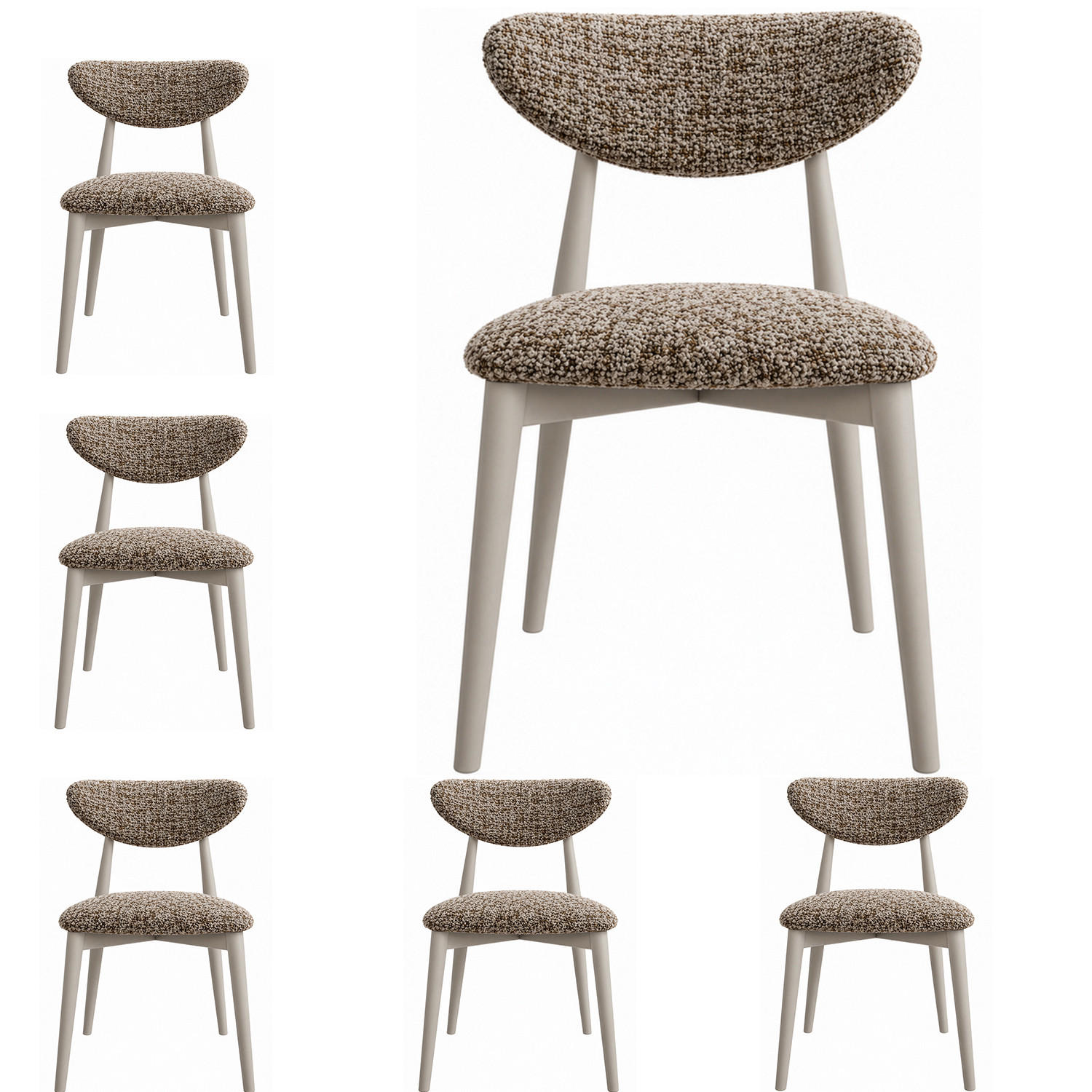 WFL Group Polsterstuhl Braun 53x79x49 cm