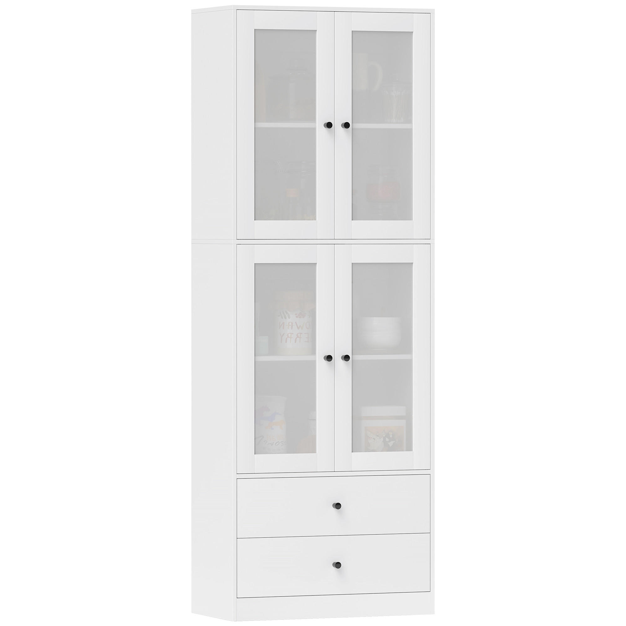 KÜCHENSCHRANK, Hochschrank mit Schublade, 59 x 30 x 170 cm, Weiß - Weiß, Holzwerkstoff (59/170/30cm) - HOMCOM
