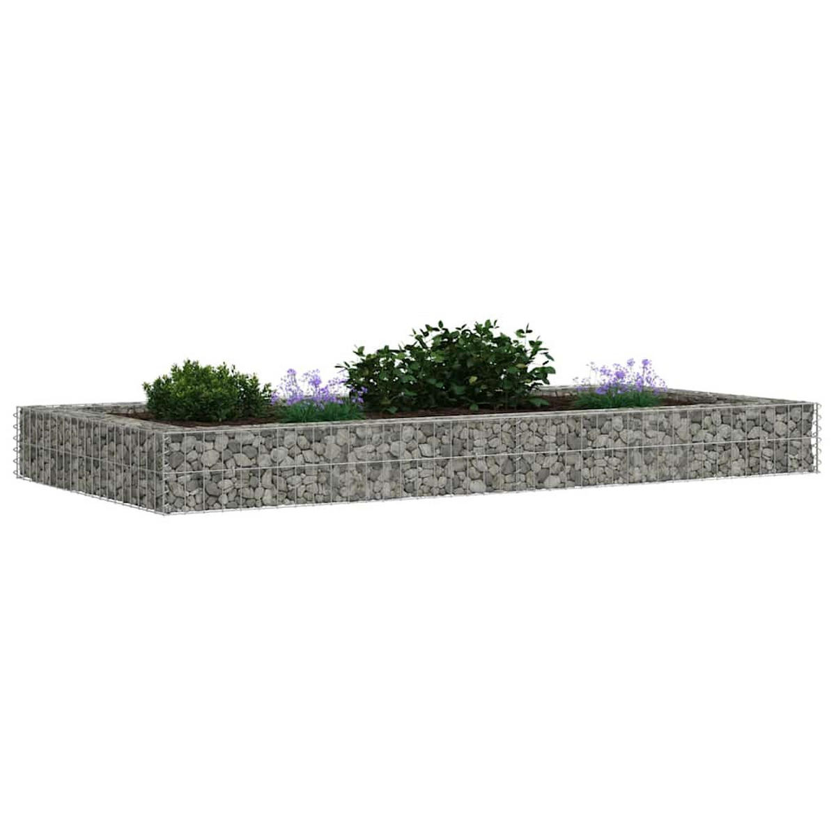 GABIONEN-HOCHBEET Verzinkter Stahl 200x100x20 cm - Silberfarben, Metall (100/20/200cm) - furnicato