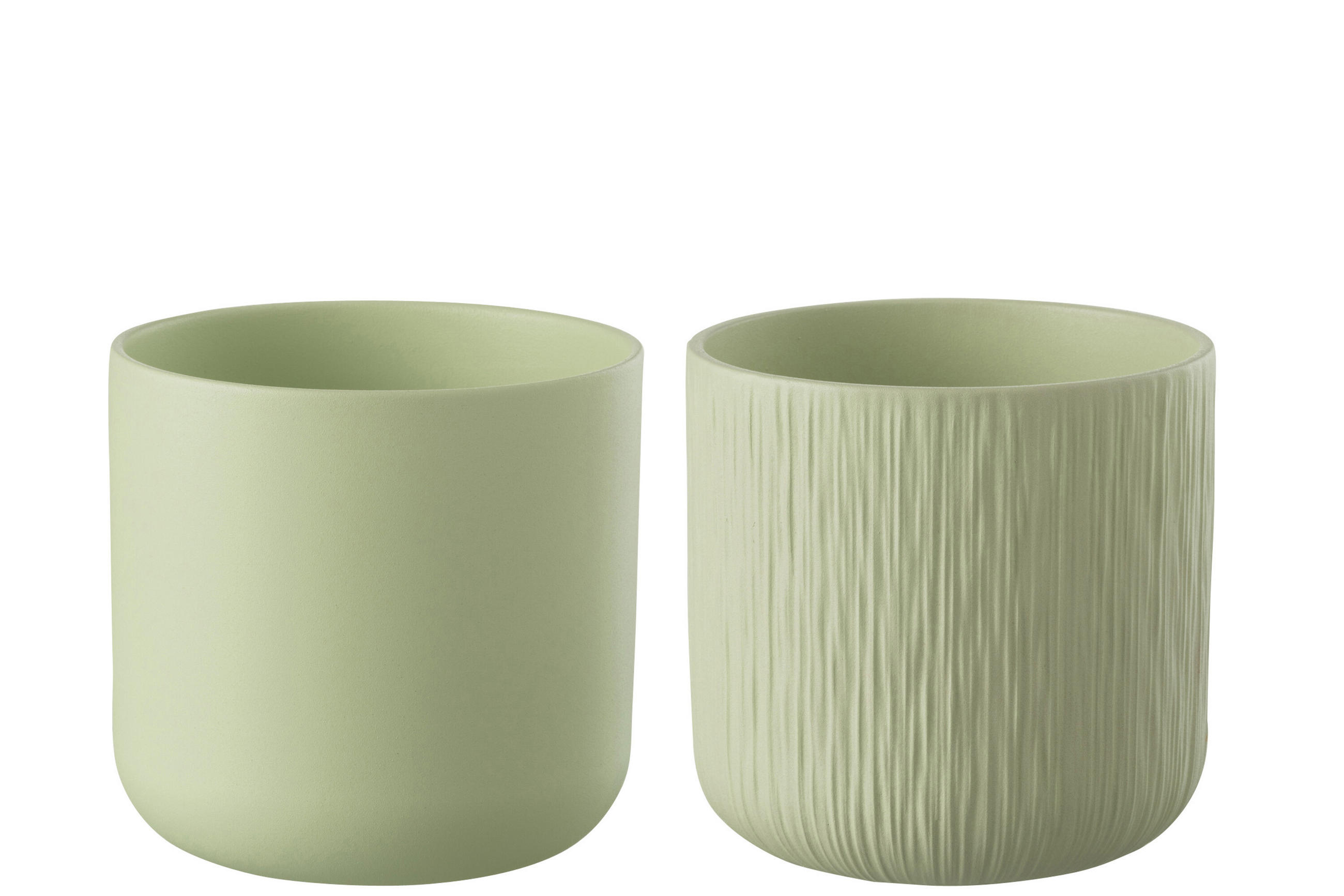 BLUMENTOPF GEN - Keramik - Pistazie - XL - 2er Set - Ø 20,5 cm - Grün, Keramik (20.5/20cm) - J-Line