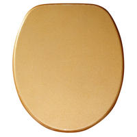 WC-SITZ Glitzer Gold - Goldfarben, Holzwerkstoff (38/6/47cm) - Sanilo
