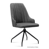 ESSZIMMERSTUHL drehbar (2er-Set) Doreen 52x91x60 Schwarz/Grau - Schwarz/Grau, Kunststoff (60/91/52cm) - 58aufmkessel