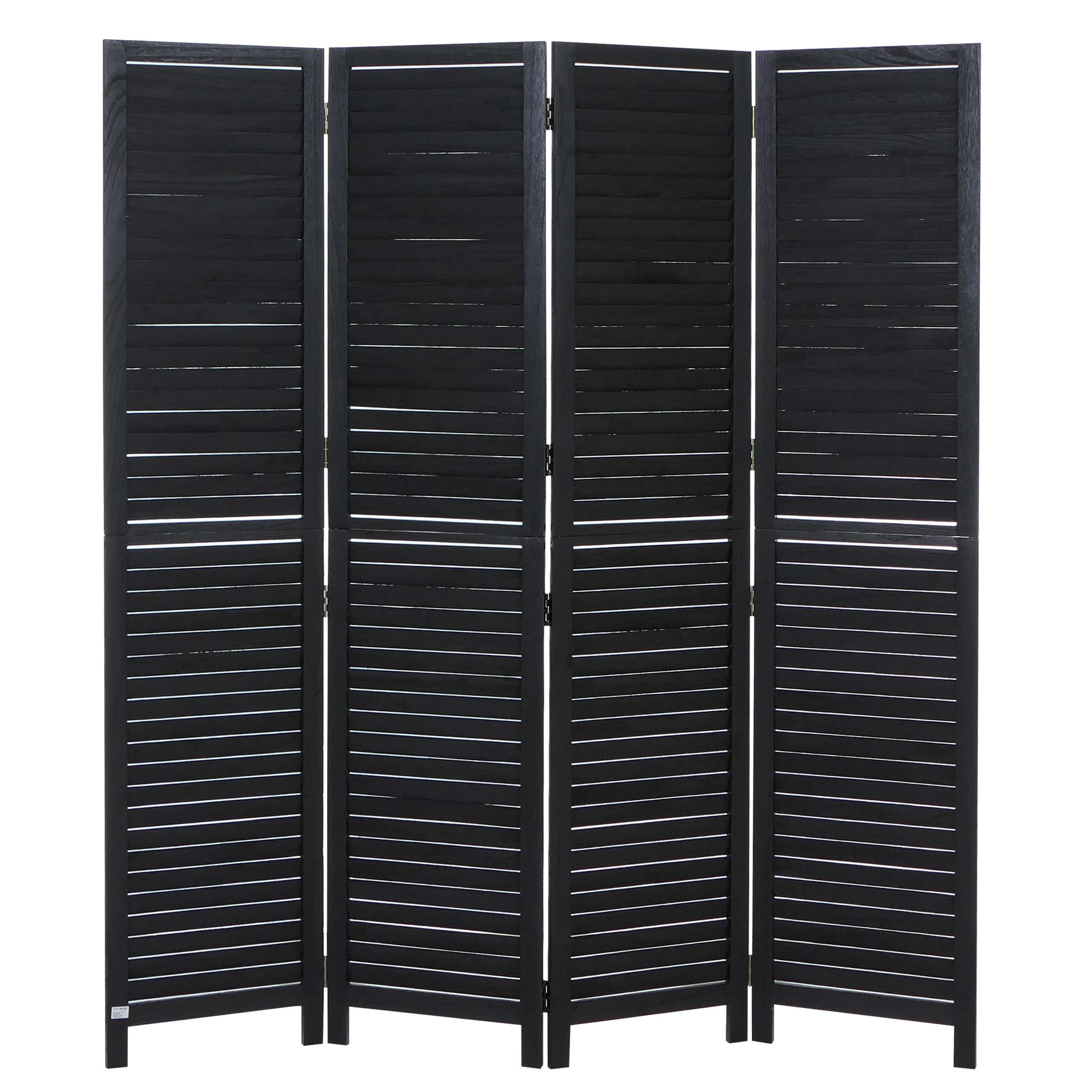 PARAVENT C30B Schwarz - Schwarz, Holz (161/180/2cm) - MCW