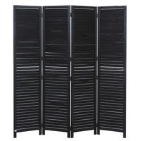 PARAVENT C30B Schwarz - Schwarz, Holz (161/180/2cm) - MCW