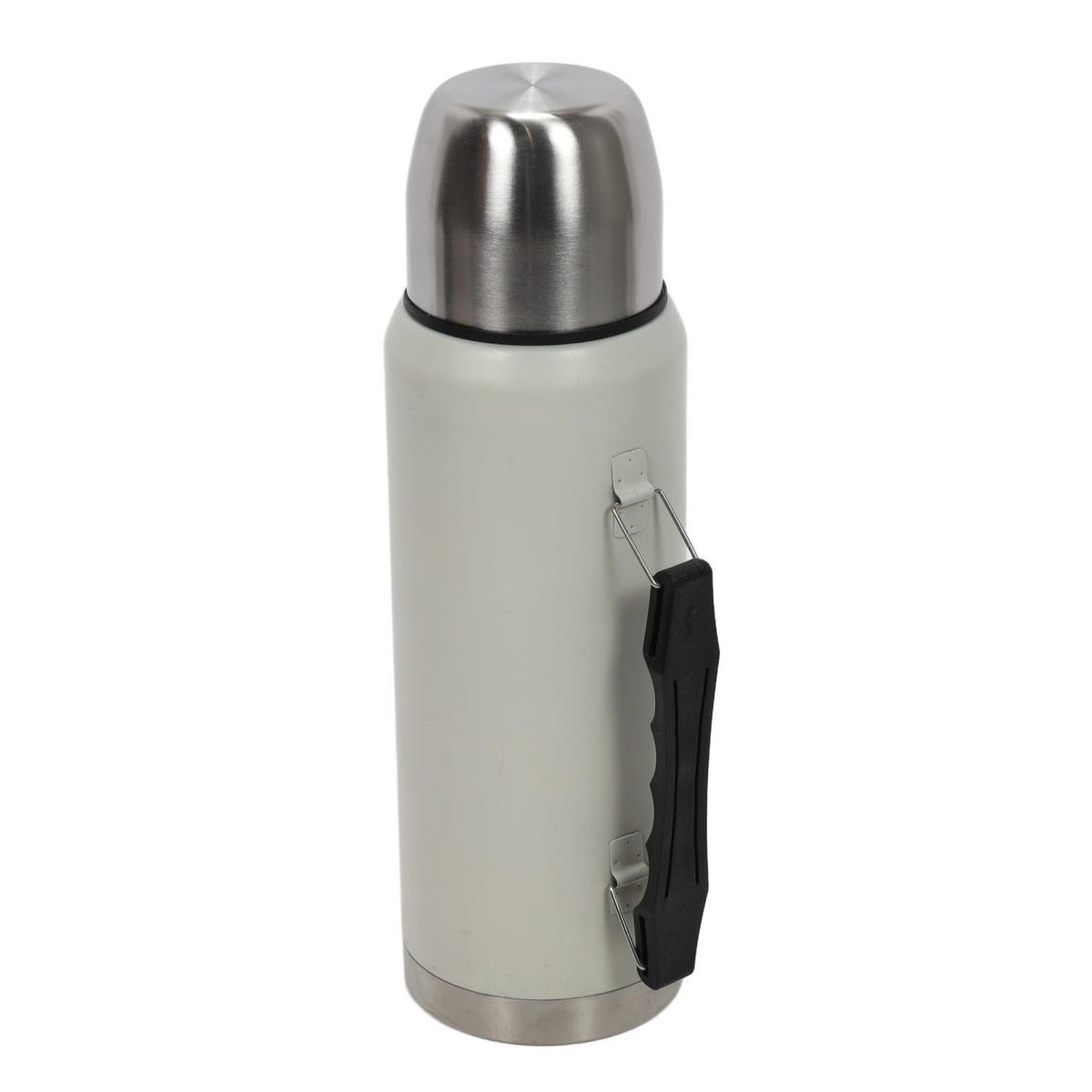 THERMOSKANNE mit Becher Cremefarben 1000 ml 9,3/9,3/30,5 cm - Weiß, Metall (1L) - Excellent Houseware