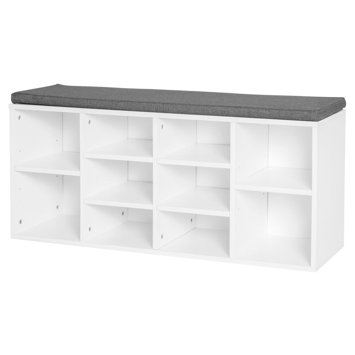 SCHUHBANK Weiß 1 Stück - Weiß, Kunststoff (30/48/104cm) - GiPP