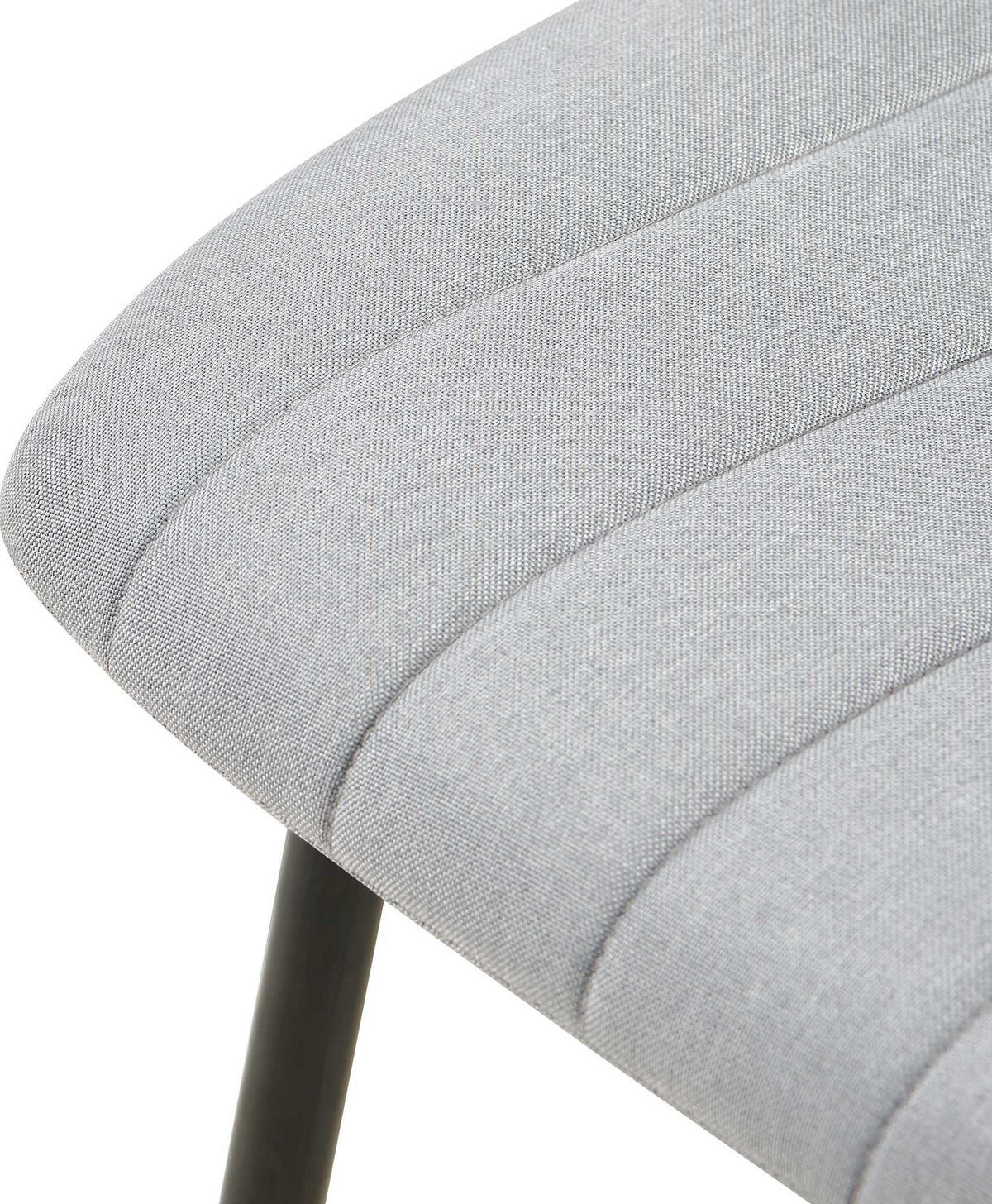STUHL 4er Set Stoff Grau - Schwarz/Grau, Textil/Metall (45/88/53cm) - CLP