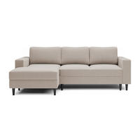 ECKSOFA Nalika Beige Velours - Beige/Schwarz, Holz/Textil (230/143cm) - Selsey