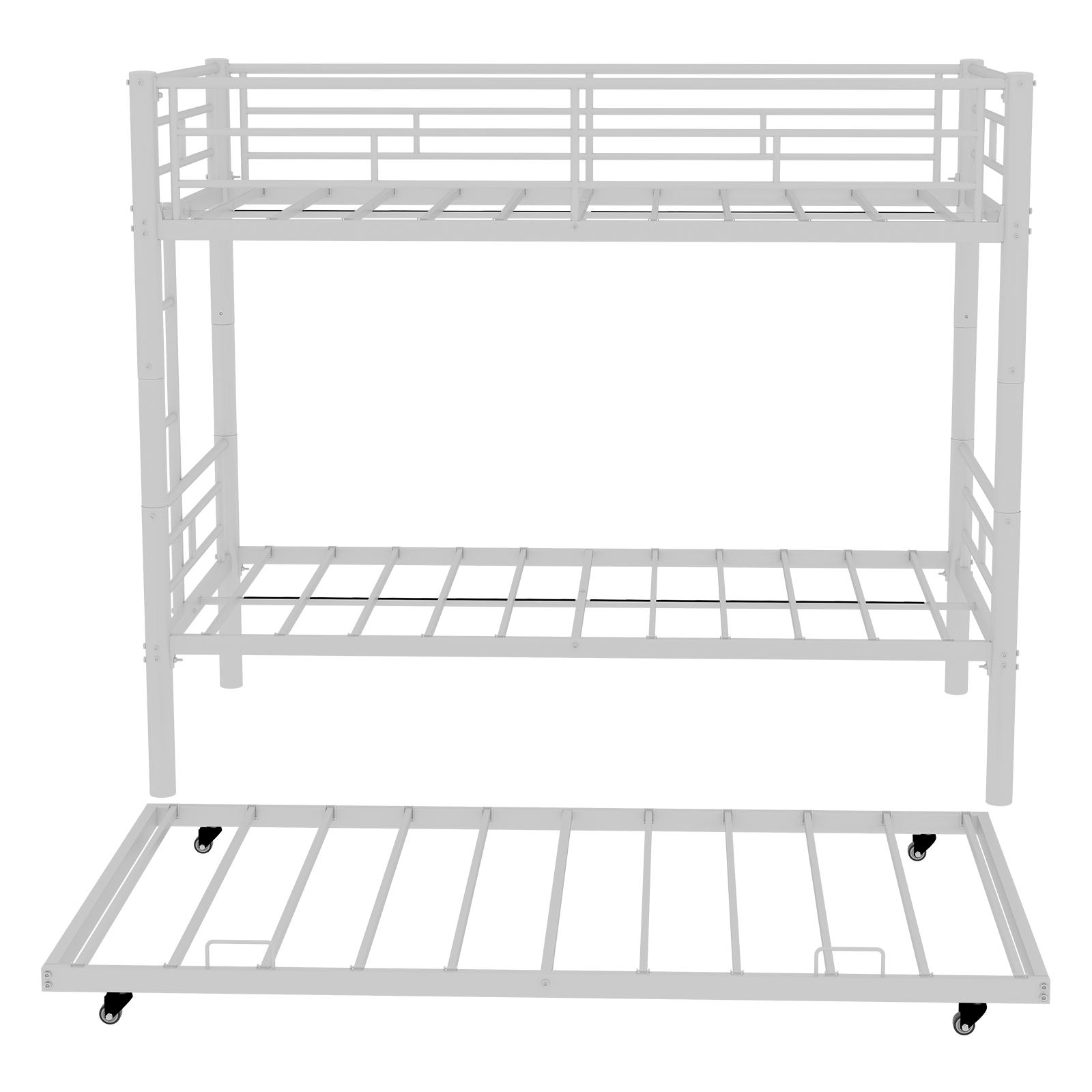 KINDERBETT Weiß Liegefläche 90/190 cm, Etagenbett, Sicherheitsgeländer - Weiß, Metall (90/190cm) - PANGIVO