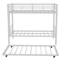 KINDERBETT Weiß Liegefläche 90/190 cm, Etagenbett, Sicherheitsgeländer - Weiß, Metall (90/190cm) - PANGIVO