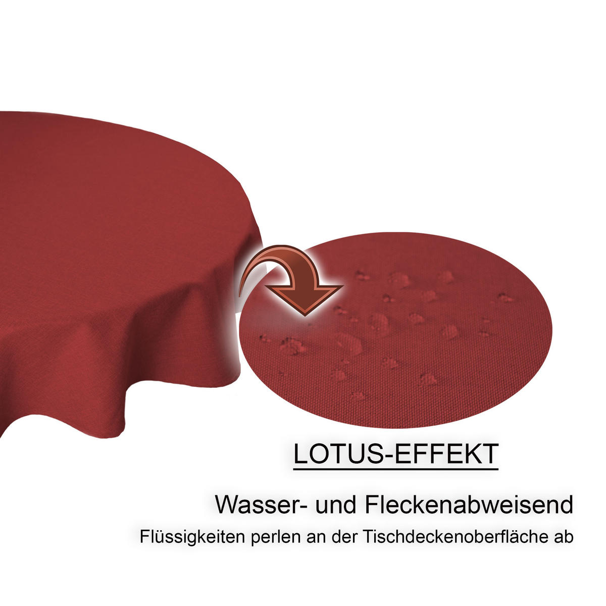 TISCHDECKE Leinenoptik 140 cm rund Bordeaux - Bordeaux, Textil (140cm) - TiborTex