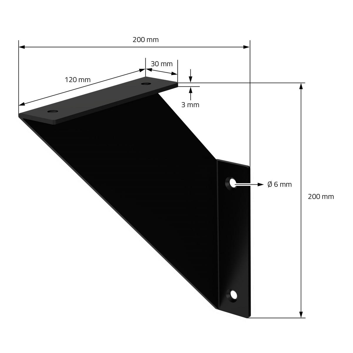 REGALHALTERUNG - Schwarz, Metall (20/3/20cm) - ML-DESIGN