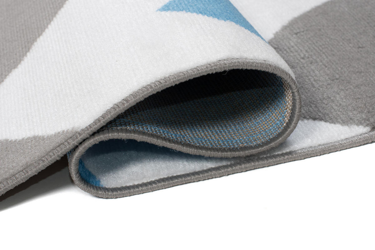 TEPPICH MAYA Blau Zig Zag Streifen 250/350 cm - Blau, Textil (250/350cm) - Tapiso