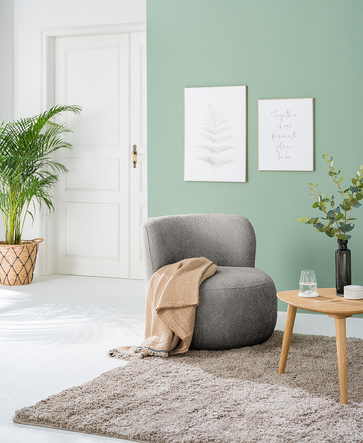 SESSEL - Schwarz/Grau, Kunststoff/Textil (78/75/84cm) - home24