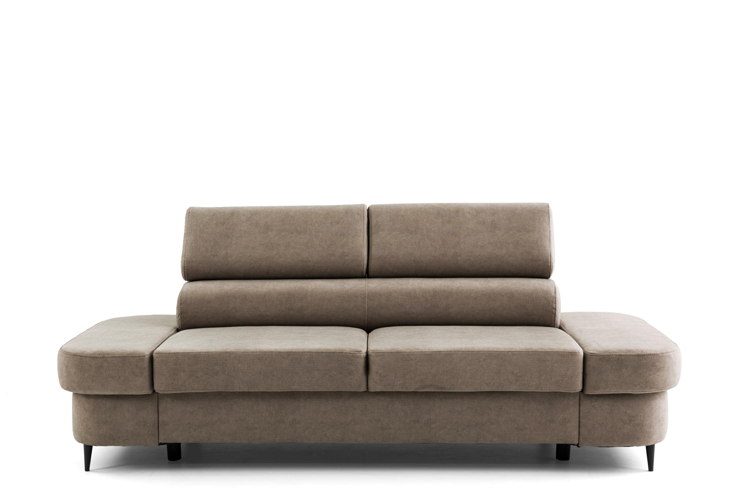 2-SITZER-SOFA PRIAM 206 cm Velours Beige - Beige/Schwarz, Holz/Textil (206/95/102cm) - Muffo