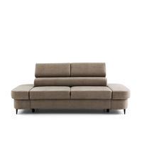 2-SITZER-SOFA PRIAM 206 cm Velours Beige - Beige/Schwarz, Holz/Textil (206/95/102cm) - Muffo