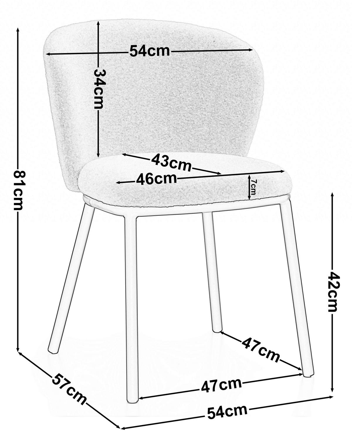 STUHL BARI gepolsterter mit Steppung - schwarz - Samt Velour - Schwarz, Textil/Metall (54/81/57cm) - NEW HOME