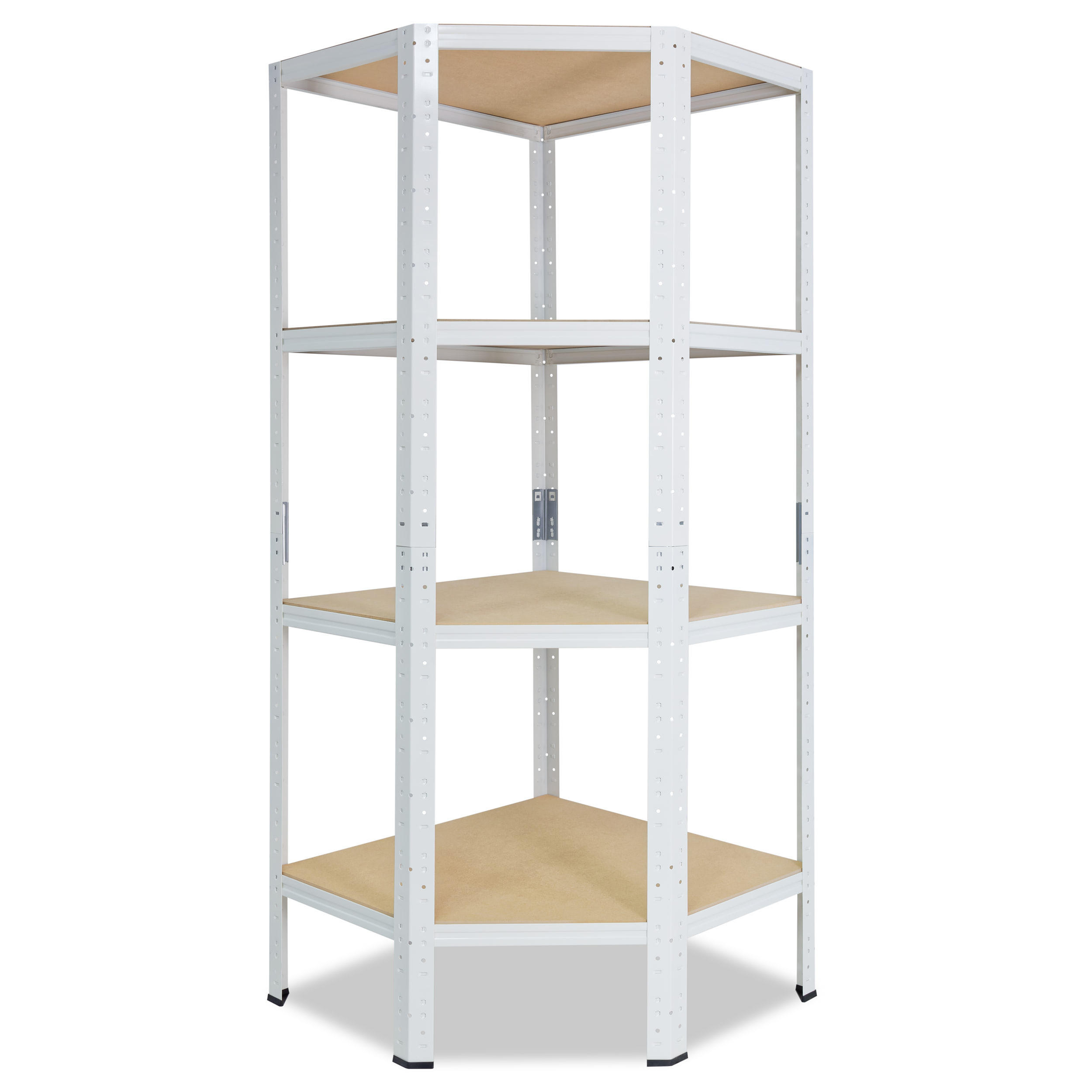 ECKREGAL HOME 155x80x50 cm in weiß mit 4 Böden und 175 kg Traglast pro Boden - Creme, Metall (80/155/50cm) - shelfplaza