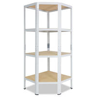 ECKREGAL HOME 155x80x50 cm in weiß mit 4 Böden und 175 kg Traglast pro Boden - Creme, Metall (80/155/50cm) - shelfplaza