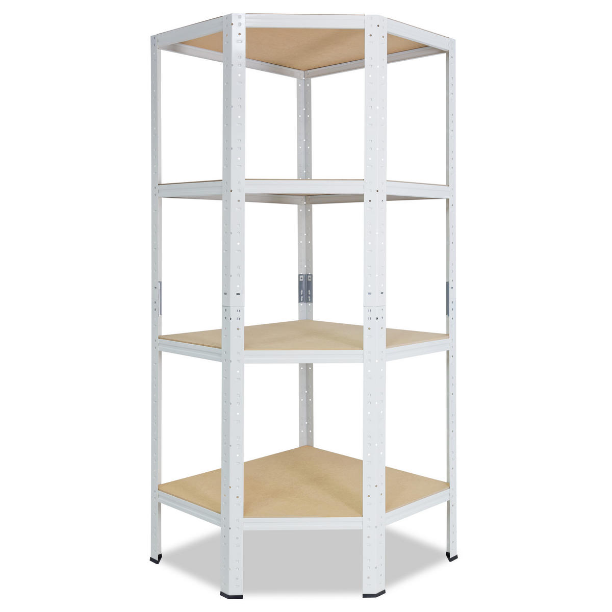 ECKREGAL HOME 155x80x50 cm in weiß mit 4 Böden und 175 kg Traglast pro Boden - Creme, Metall (80/155/50cm) - shelfplaza
