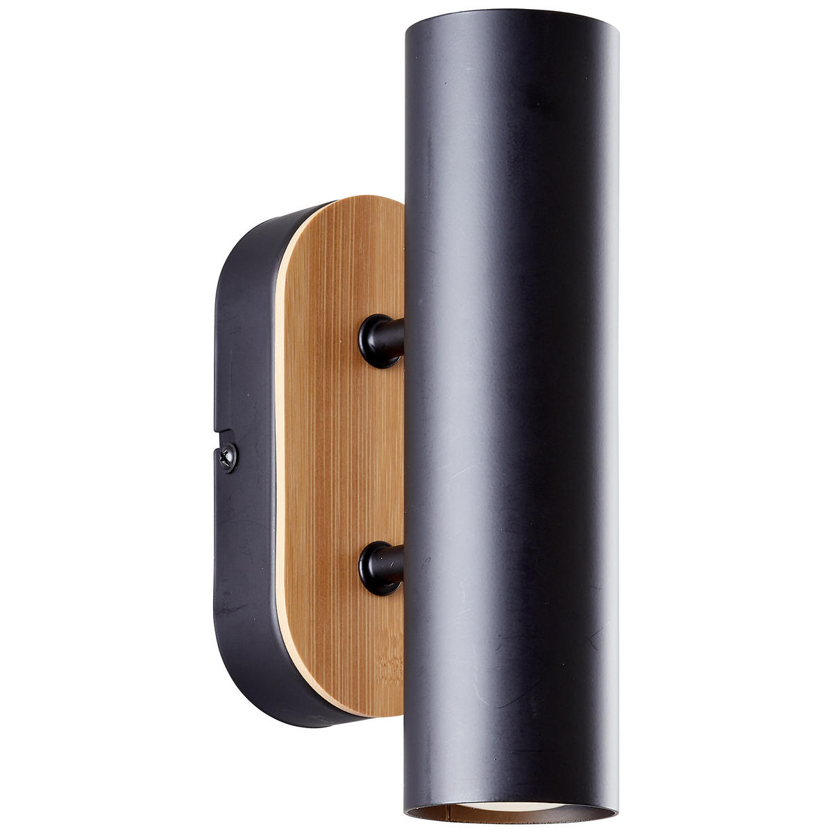 WANDLEUCHTE Niels Schwarz matt/Natur 12/6/20 cm - Multicolor, Metall (6/20/12cm) - Brilliant