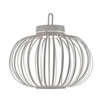 TISCHLEUCHTE GABBIA, greige, LED, Akku, Touchdimmer, Ø 36 cm - Beige, Holz (36/36/33cm)