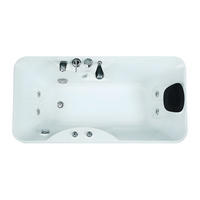 WHIRLPOOLBADEWANNE - 1 -Sitzer - Acryl - weiß - GAVINO - Weiß, Kunststoff (150/54.5/75cm) - Vente-Unique