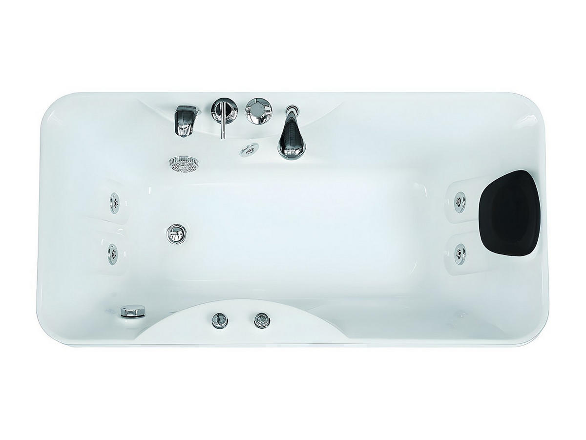 WHIRLPOOLBADEWANNE - 1 -Sitzer - Acryl - weiß - GAVINO - Weiß, Kunststoff (150/54.5/75cm) - Vente-Unique