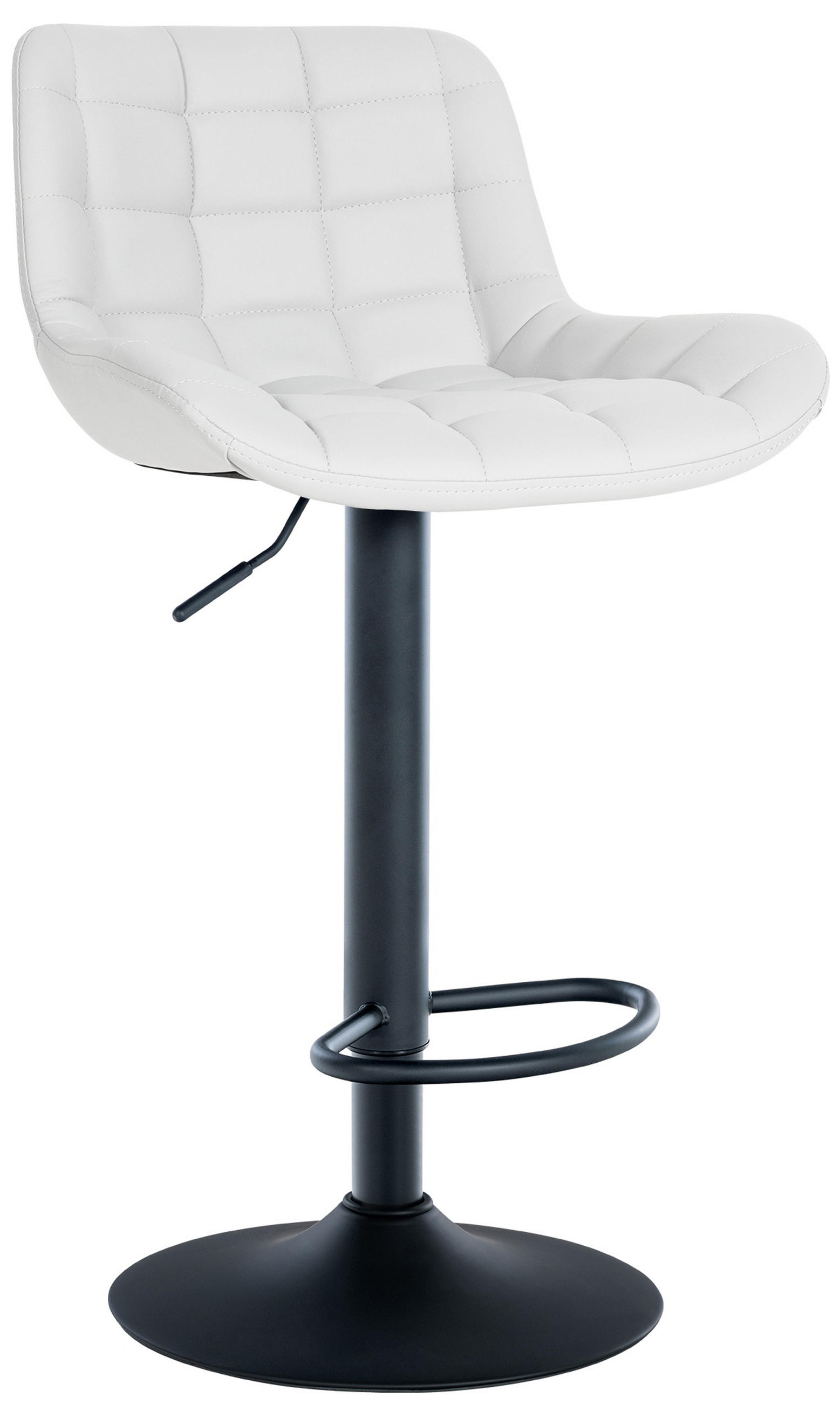 BARHOCKER Tower Kunstleder weiß - Schwarz/Weiß, Kunststoff/Metall (48/105/54cm) - TPFLiving