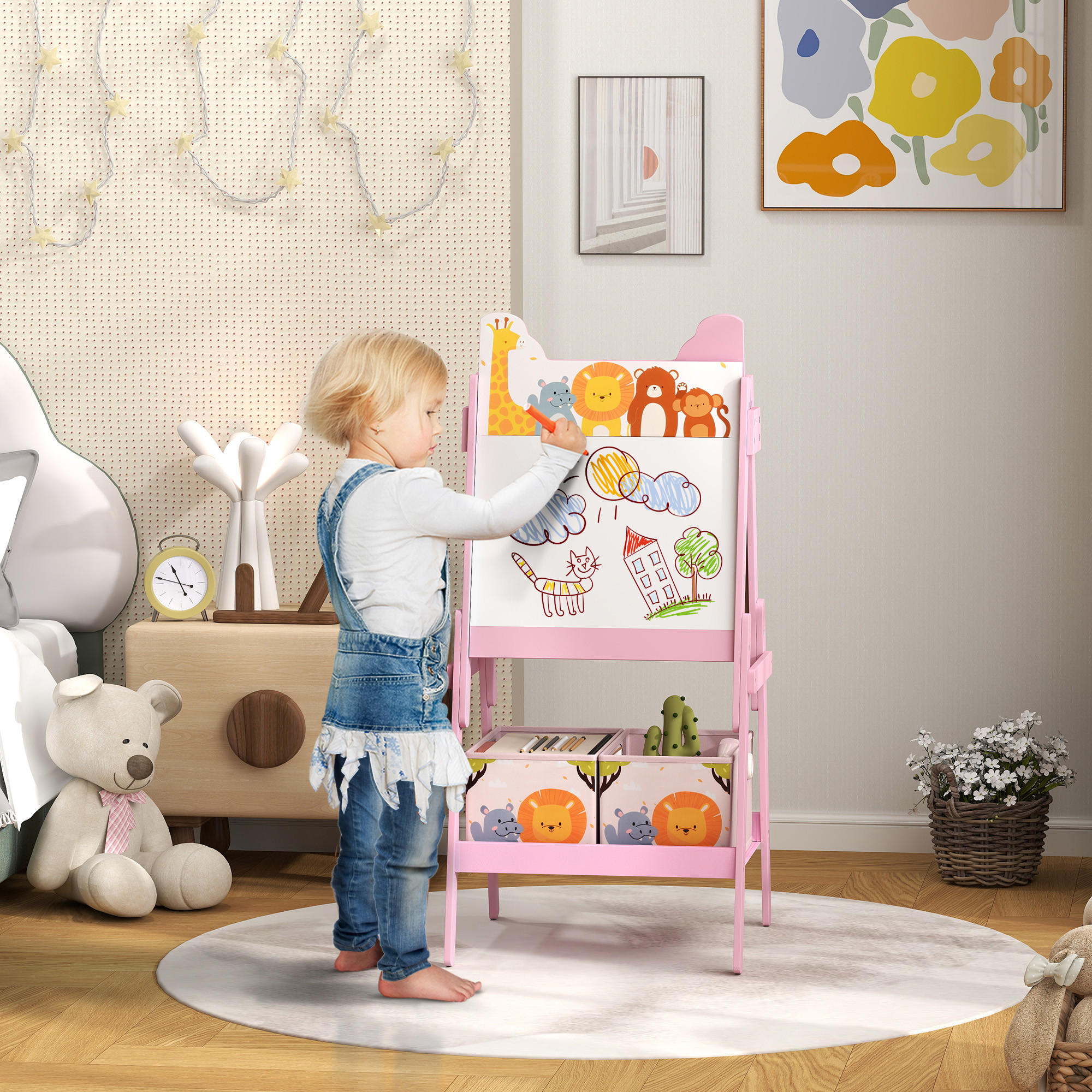 KINDERTAFEL - Rosa, Holzwerkstoff (49/113/53.5cm) - AIYAPLAY